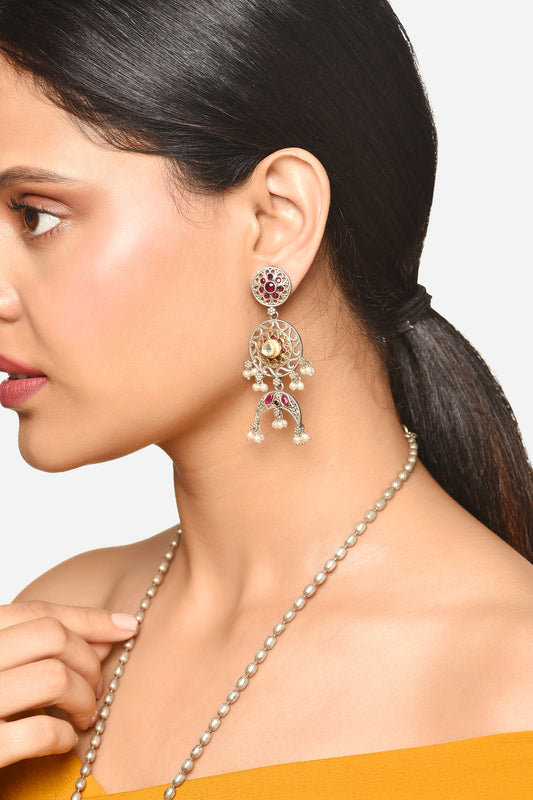 Nandi Embellished Pendant Necklace Jewellery Set