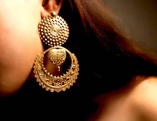 Mughal Art Carved Danglers And Drops